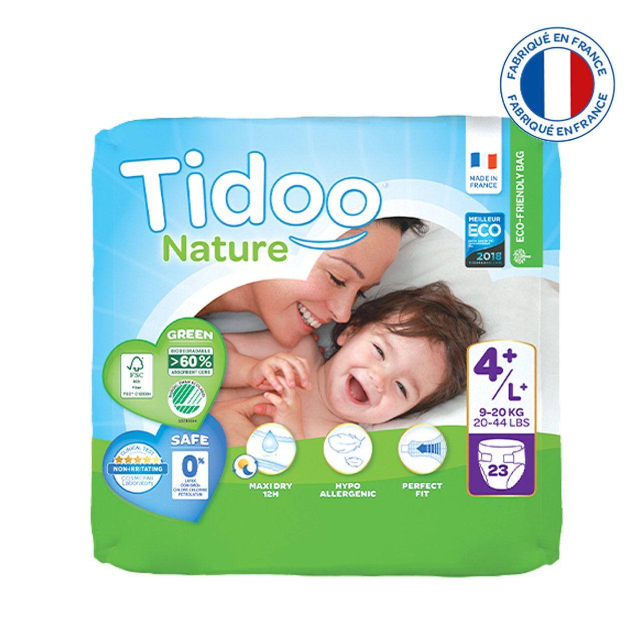 Tidoo Nature Bebek Bezi 4 Plus Beden Numara 920 kg 23 Adet Ekolojik