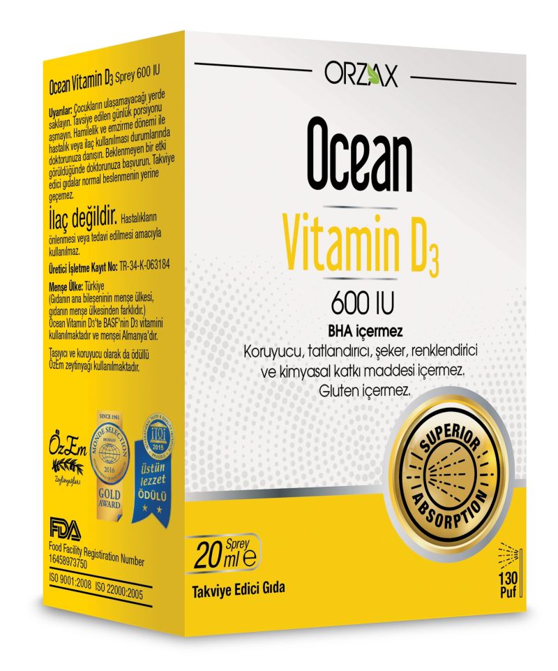Ocean D Vitamini 600İu Sprey Fiyatı 54,72 TL Sağlıklı Yaşam Ürünleri