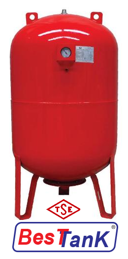 150 lt 10 bar dikey tip ayakli genlesme tanki