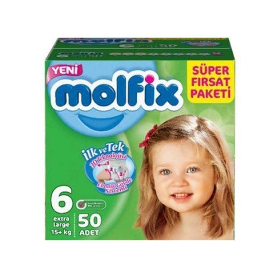 Molfix Bebek Bezi 6 Beden Extra Large Süper Fırsat Paketi 50 Adet Satın Al