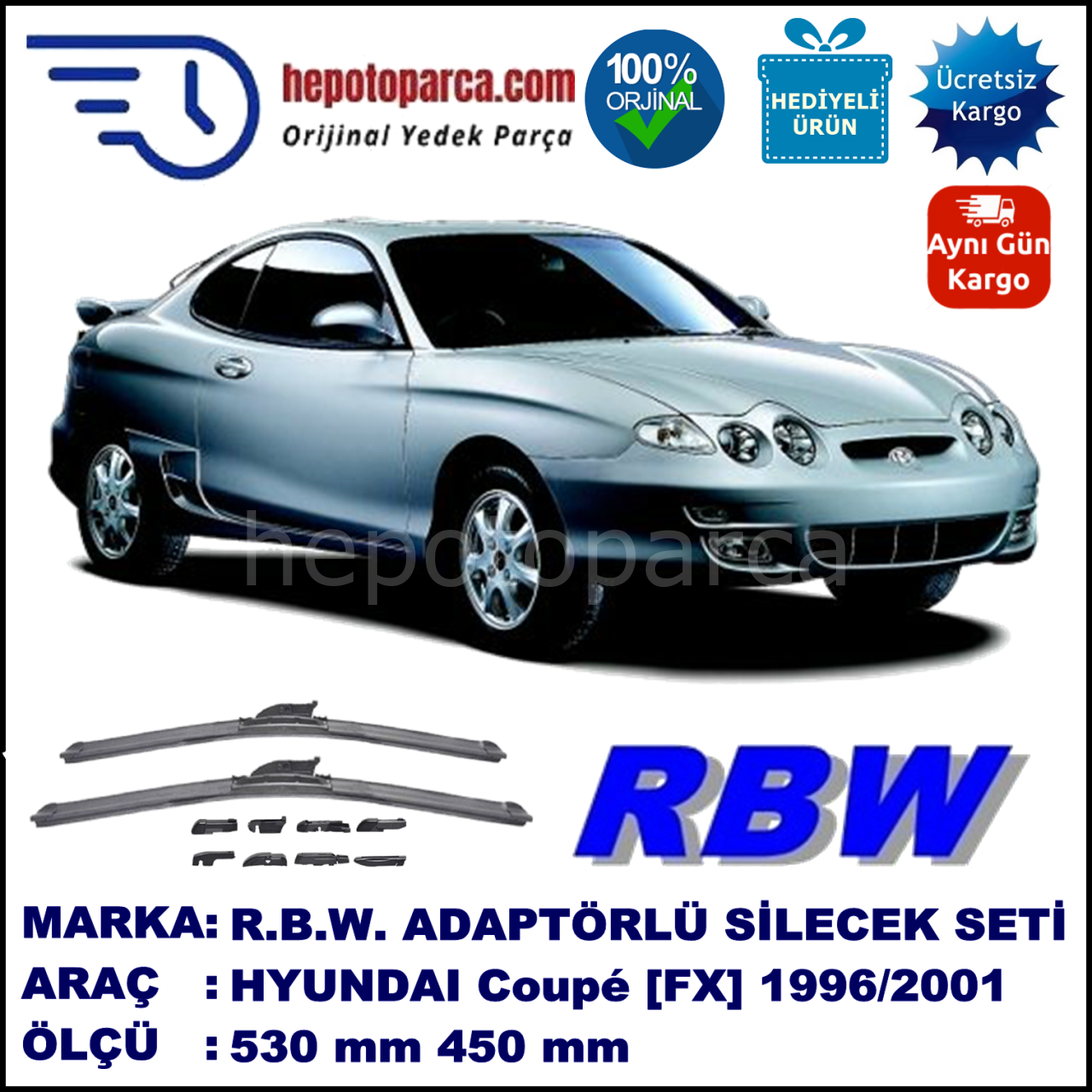 Rbw Yedek Parca Hyundai Coupe Fx 07 1996 530 450 Mm Rbw Ada