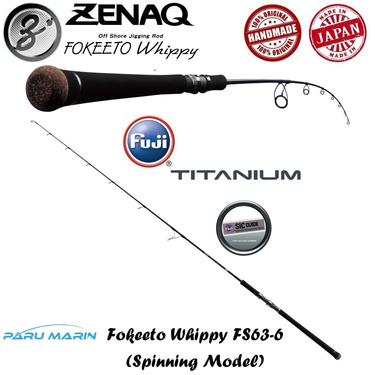 Zenaq Fokeeto Whippy FS63-6 Jig Kamışı 188 cm. Max. 250 g.