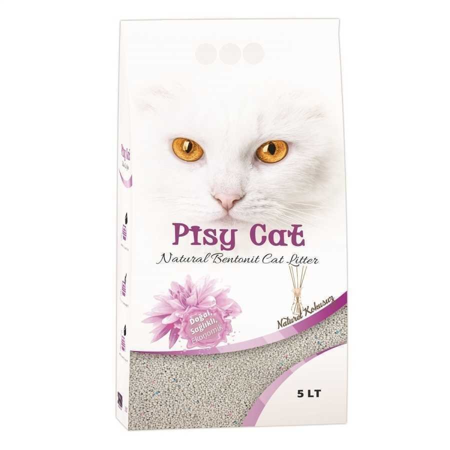 Pisy Cat Natural Tozsuz Topaklaşan İnce Kedi Kumu 5 Lt Harika Patiler