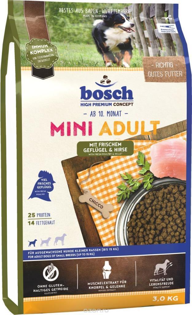 Bosch Mini Poultry Millet Taze Kanatli Etli Kucuk Irk Yetiskin Kopek Mamasi 3 Kg Harika Patiler