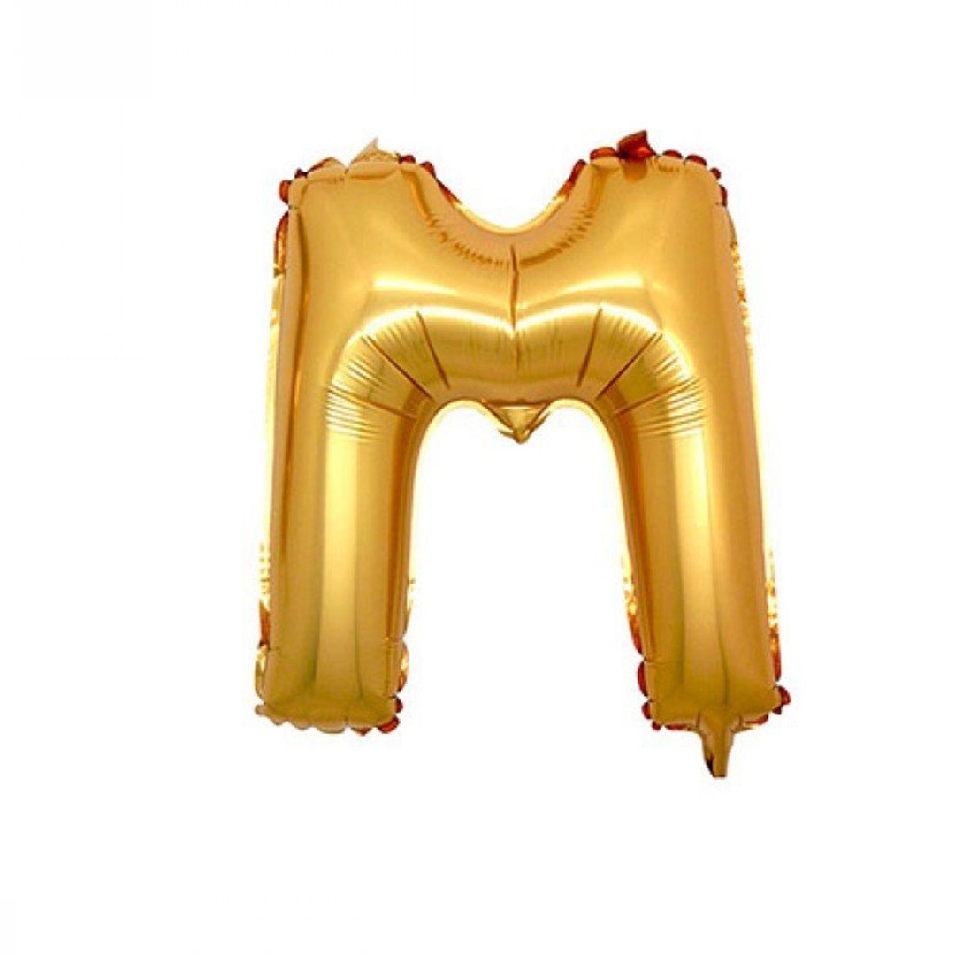 M Harf Folyo Balon 40 cm Gold Harf Folyo Balonlar