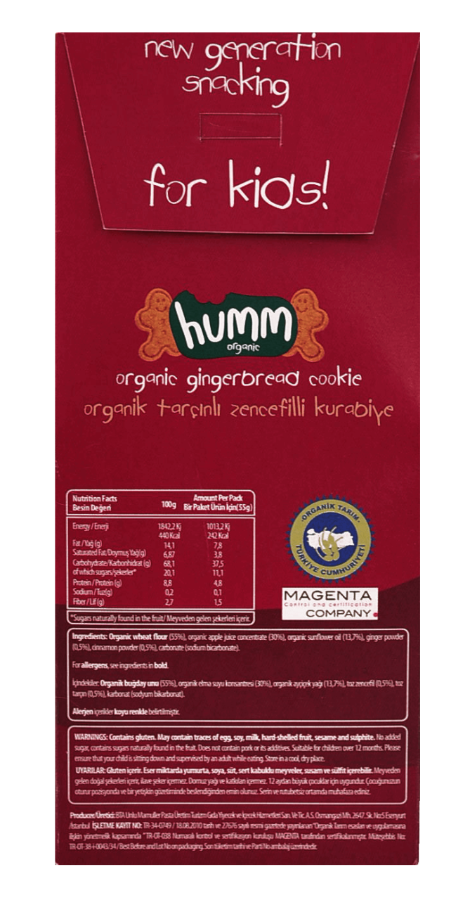 Humm Organic Organik Kurabiye Tarçınlı Zencefilli