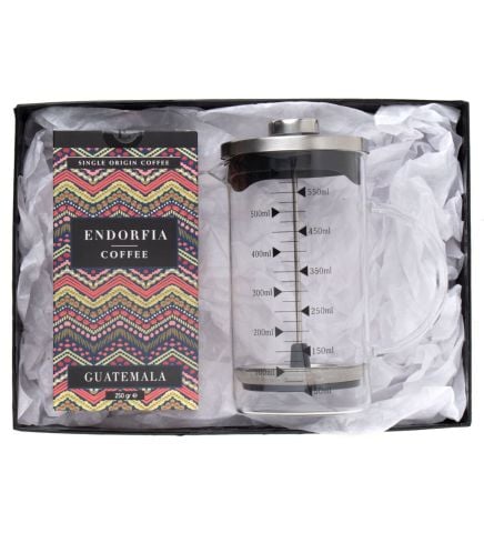 Borosilikat 600 Ml French Press ve 250 gr Guatemala Kahve