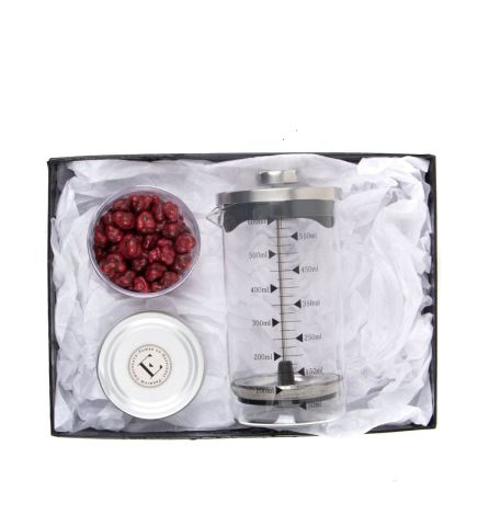 Borosilikat 600 Ml French Press ve Böğürtlen Draje