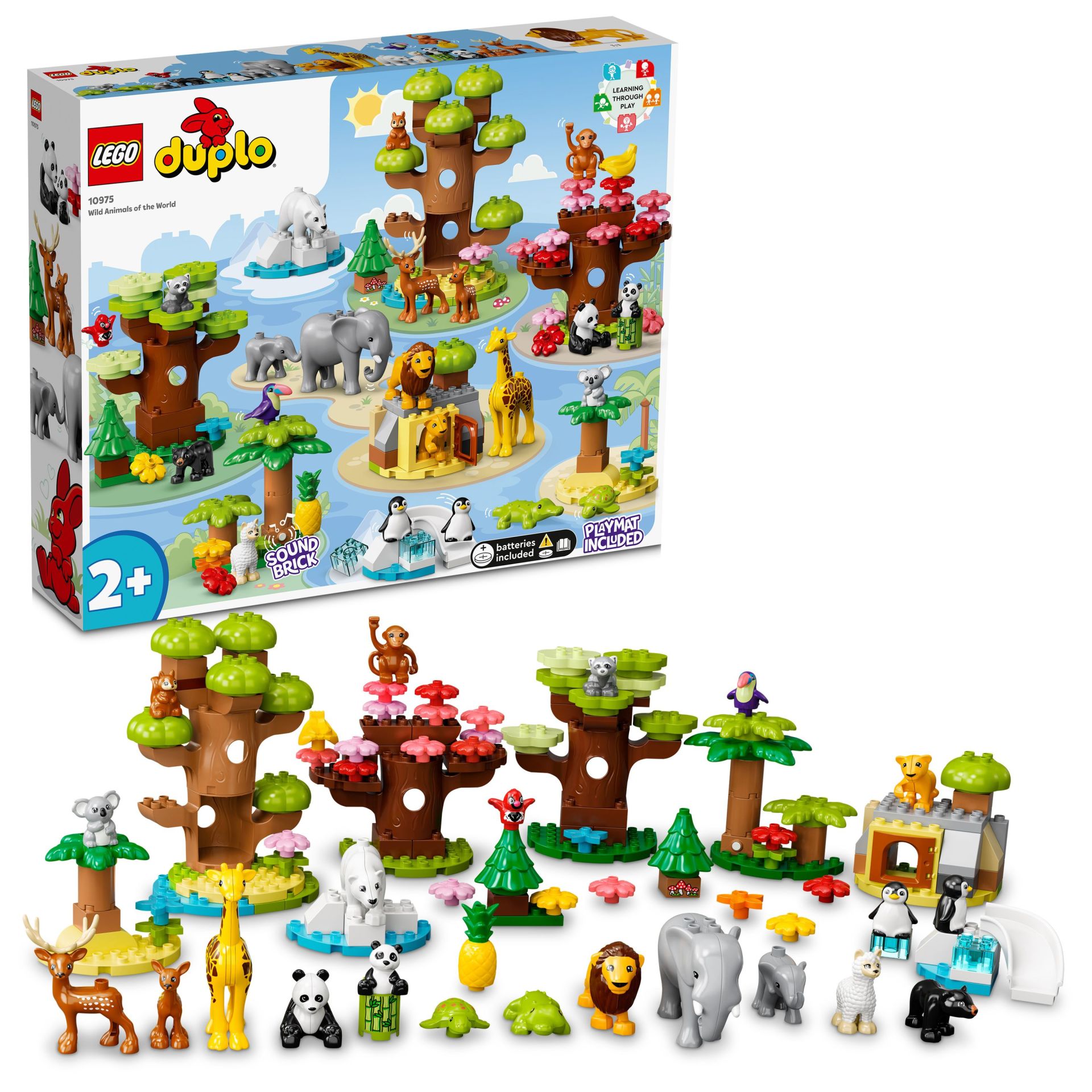 LEGO® DUPLO® Vahşi Dünya Hayvanları 10975 - 2 Yaş ve Üzeri Çocuklar için Vahşi Hayvan Oyuncak Yapım Seti (142 Parça)