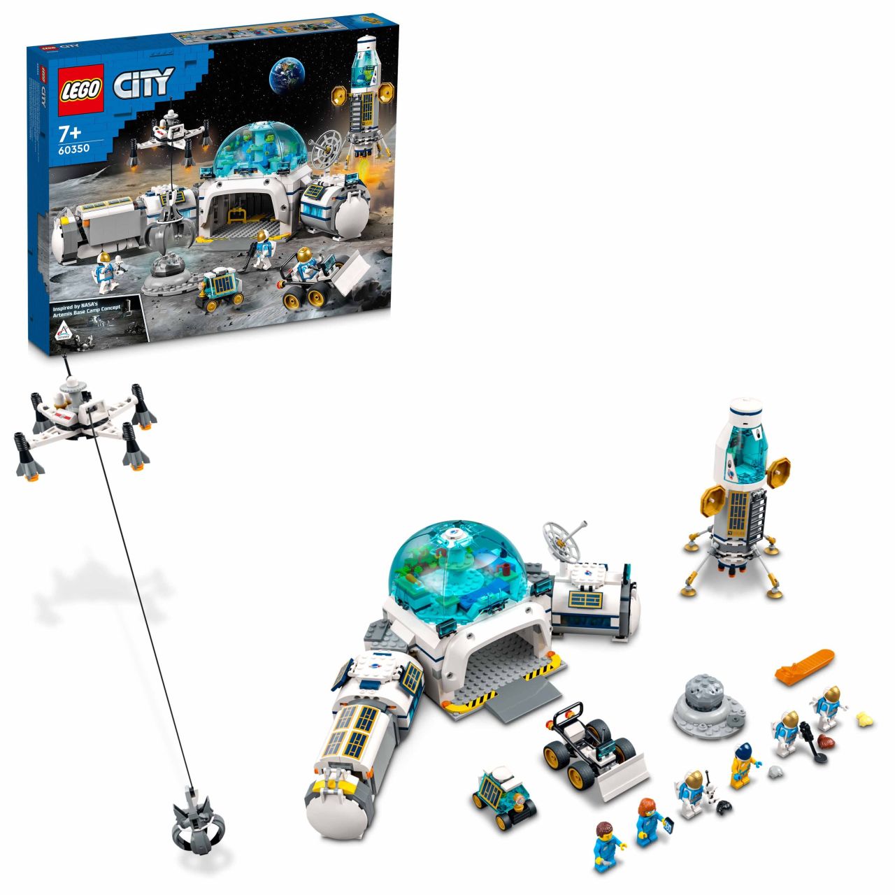 LEGO® City Ay Araştırma Üssü 60350 - 7 Yaş ve Üzeri Çocuklar için Ay Üssü Oyuncak Yapım Seti (786 Parça)