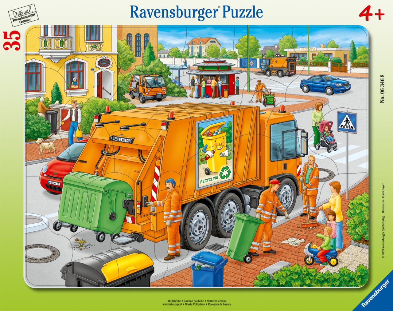 Собирающие мусоровозы. Ravensburger Puzzle мусоровоз. Пазлы Ravensburger. Мусоровоз для детей.