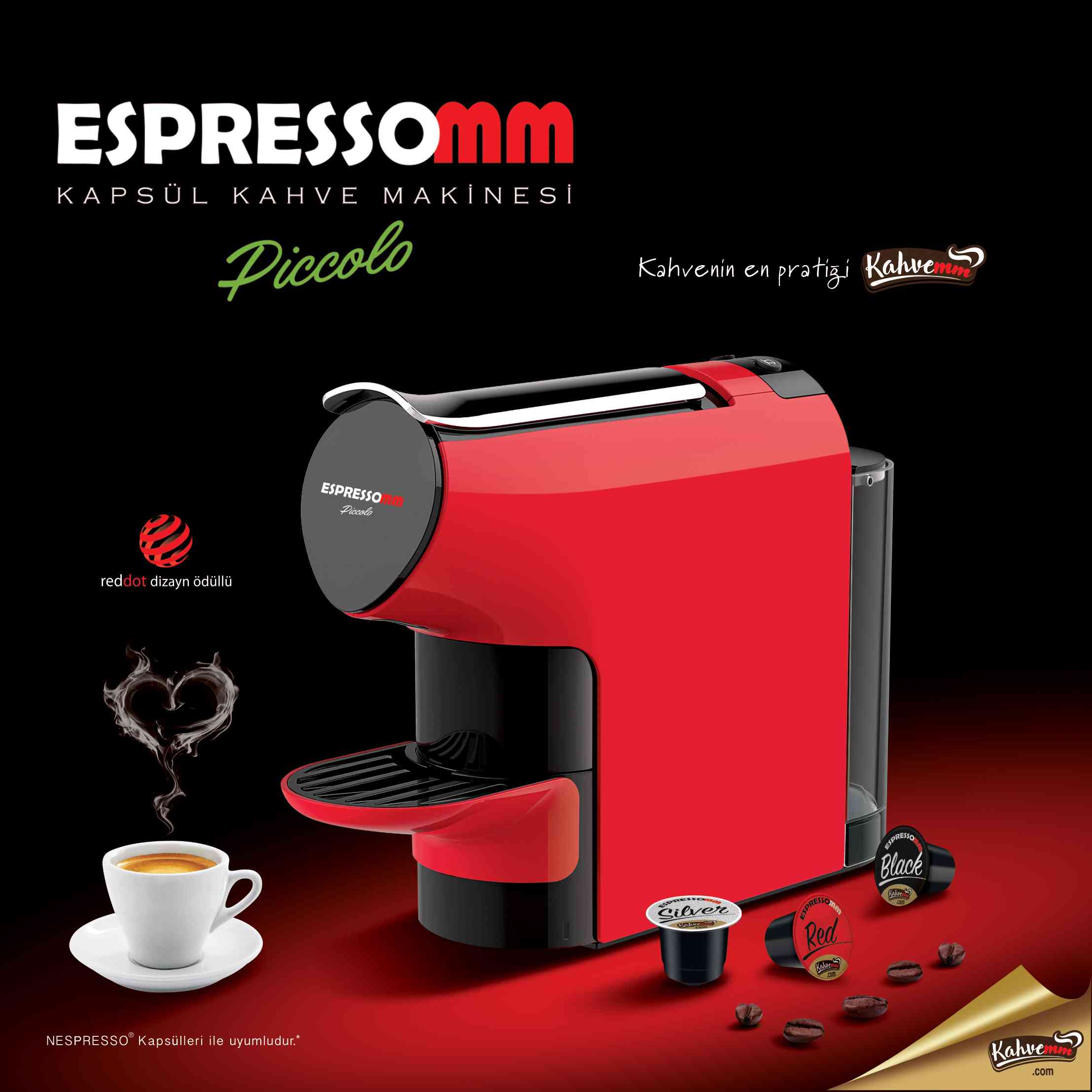 ESPRESSOMM PİCCOLO KAPSÜL KAHVE MAKİNESİ NESPRESSO® UYUMLU*