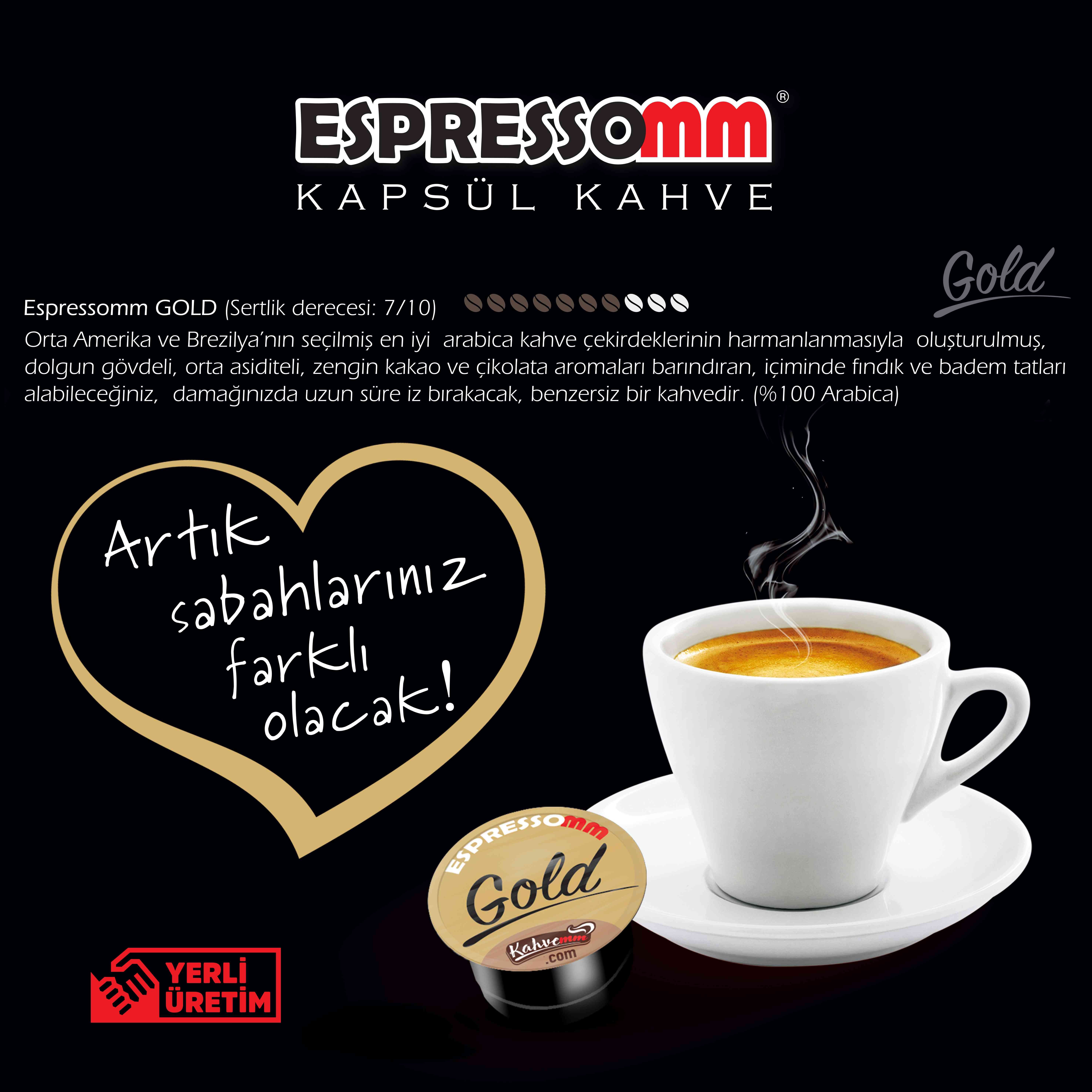 ESPRESSOMM® GOLD KAPSÜL KAHVE TCHİBO® UYUMLU*