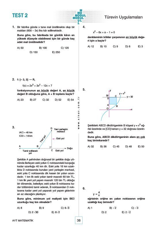 AYT Matematik Modül Modül Konu Anlatımlı Sınav Yayınları 