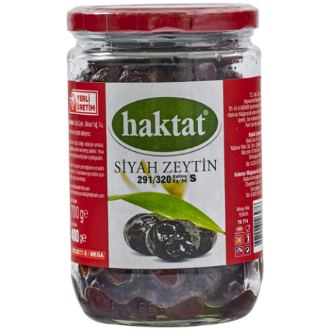 Haktat Siyah Zeytin 400 Gr 291-320 Kalibre