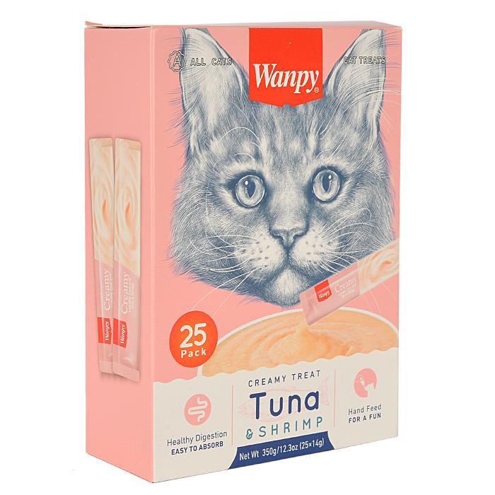 Wanpy Ton Balığı &amp; Karidesli Sıvı Kedi Ödülü 25x14 Gr
