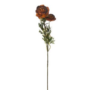 Yapay Çiçek Kadife Rananculus Dalı Kahverengi 63 Cm.