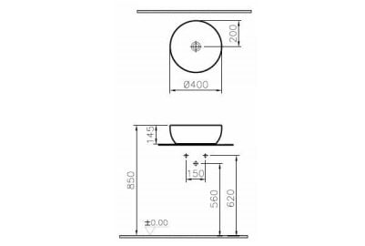 VitrA Outline 5992B403-0016 Yuvarlak Lavabo 40 Cm Beyaz - Etkin Tasarım