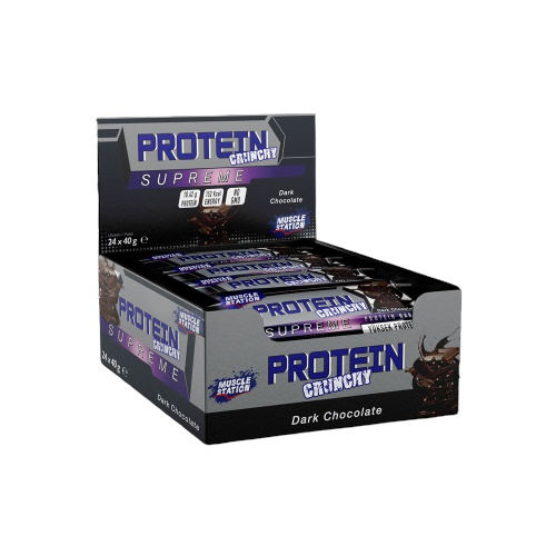 Muscle Station Crunchy Supreme Protein Bar Bitter Çikolata 24 Adet