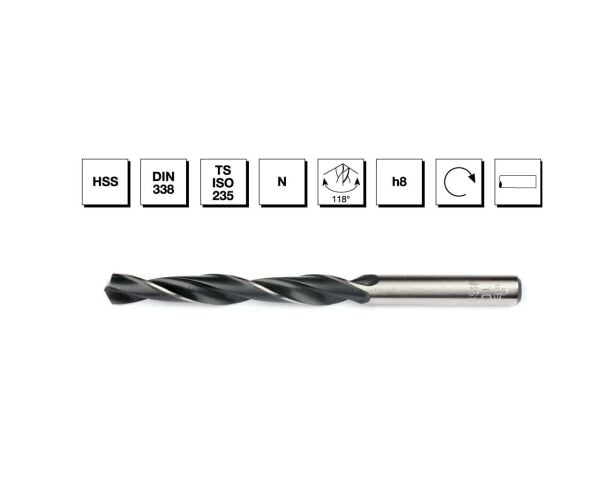 HSS DIN 338 Silindirik Saplı Kısa Matkap Ucu 3.7 mm - HADDELİ