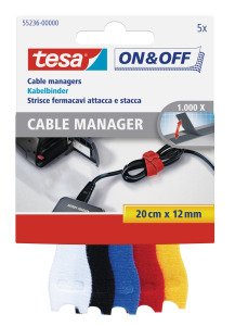 Tesa Kablo On & Off Organizatörü Renkli 5'li