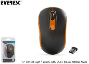 Everest SM-804 Usb Siyah/Turuncu Kablosuz Mouse