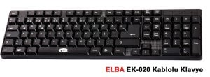 Elba EK-020 Usb Siyah Türkçe Kablolu Standart F Klavye