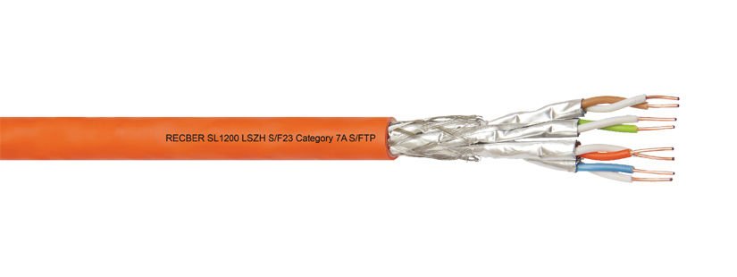 Reçber SL1200 S/F23 LSZH Category 7A S/FTP 4x2x23AWG Euro-Class Cca HF Kılıflı Data Kablosu Cat-7 - 100 Metre Fiyatı
