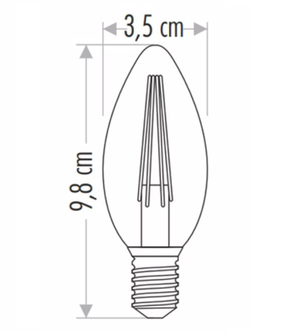 Cata 4W Led Rustik Buji Ampul Gün Işığı E-14 Duy