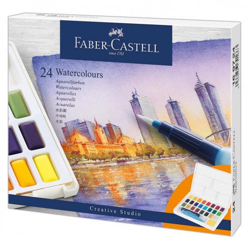 Faber Castell Creative Studio Mini Toz Pastel Boya 24 Renk Yarim Boy Pastel Boya Faber Castell