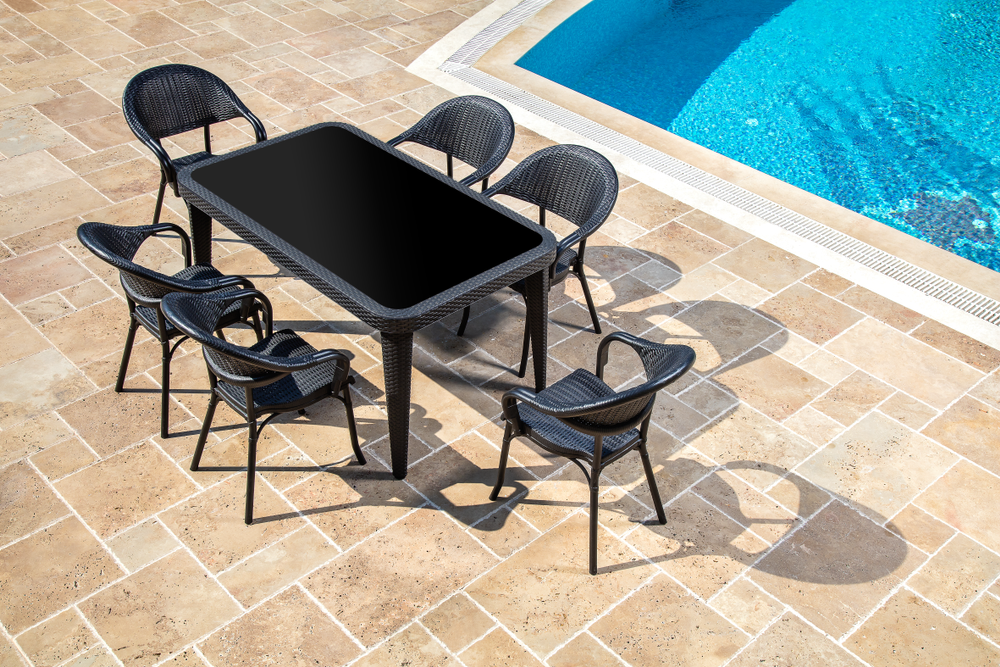 Siyah 6 Kişilik Rattan Plastik Bahçe Masa Sandalye Modeli Seti
