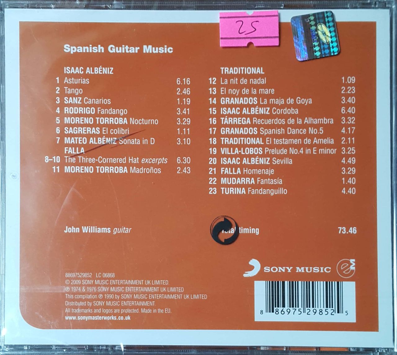 John Williams Spanish Guitar Music Cd