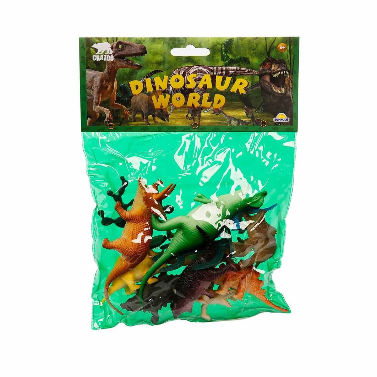 0710 Dinozorların Dünyası Poşetli Hayvan Oyun Seti Orta Boy