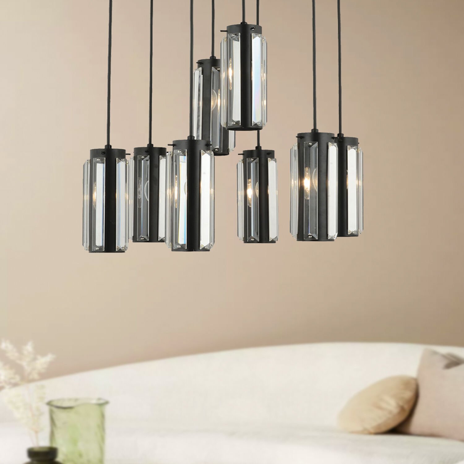 black silver chandelier