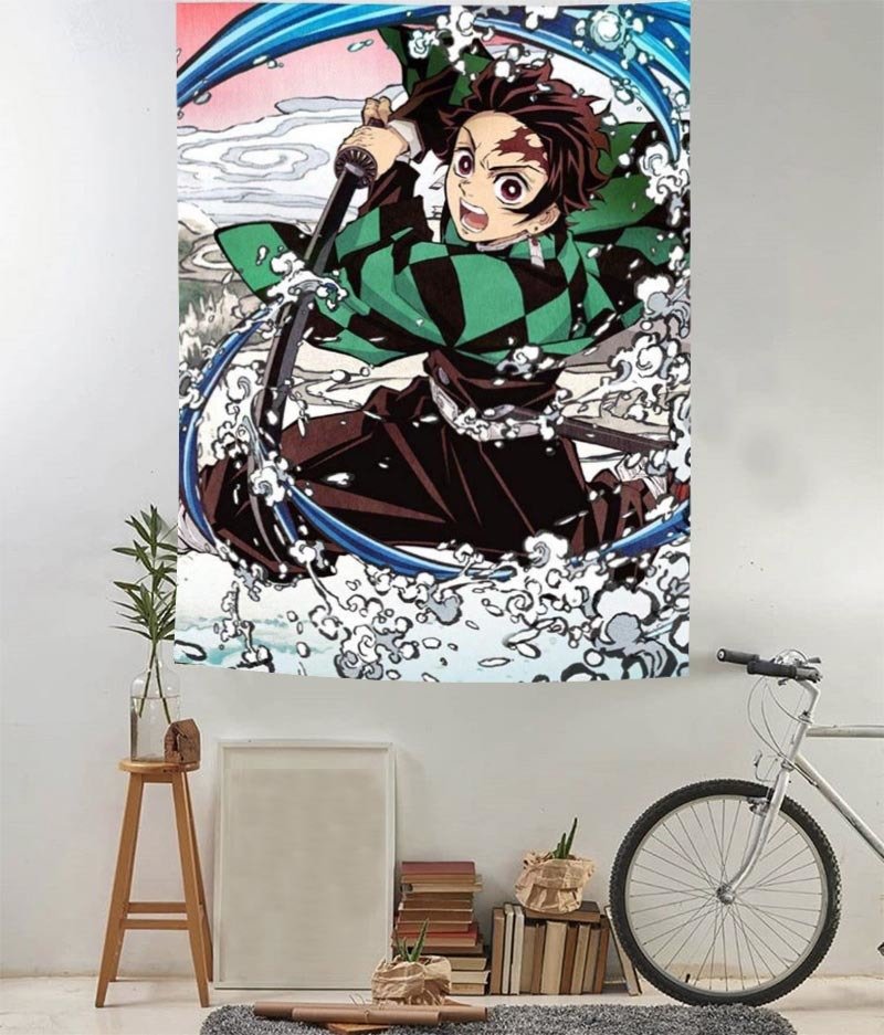 Anime Kimetsu No Yaiba Tanjiro Duvar Halısı 34,90 TL