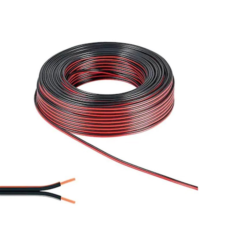 Provoice 2x0.75mm Siyah Kordon Yassı Tam Bakır 100 Metre Hoparlör Kablosu Provoice 2x0.75mm Siyah Kordon Yassı Tam Bakır 100 Metre Hoparlör Kablosu