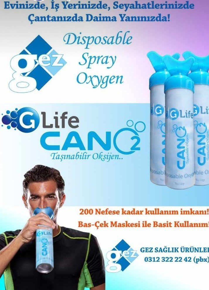 Taşınabilir Oksijen Spreyi GLife Can O2 Medikaltec