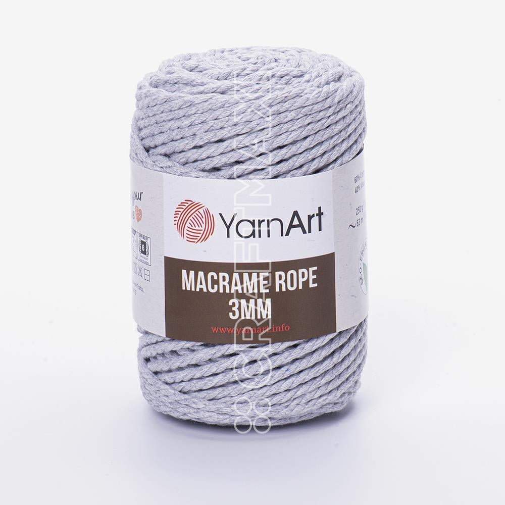 Yarnart Macrame Rope 3 mm - Macrame Cord Light Grey - 756