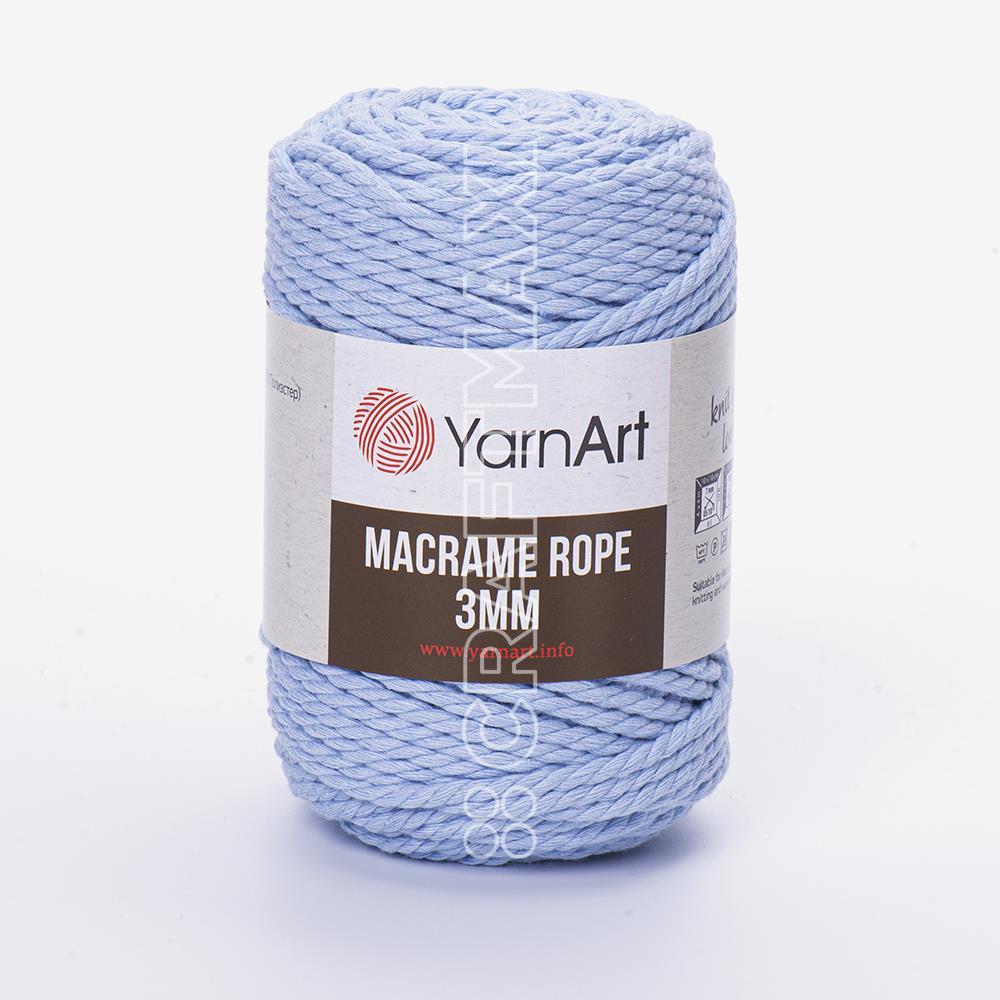 YARNART MACRAME ROPE 3 MM - MACRAME CORD LIGHT GREY - 756