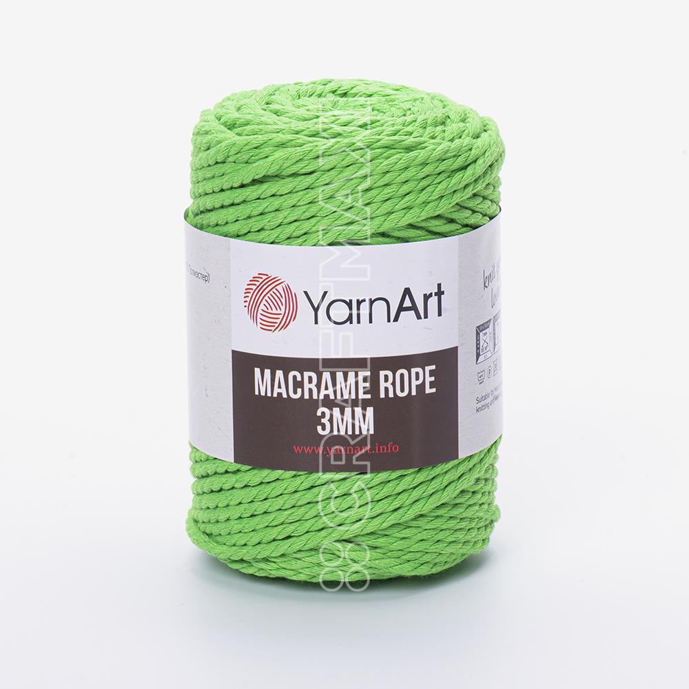 Yarnart Macrame Rope 3 mm - Macrame Cord Green - 802