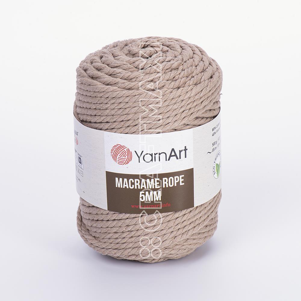 Yarnart Macrame Rope 5 mm - Macrame Cord Milky Brown - 768