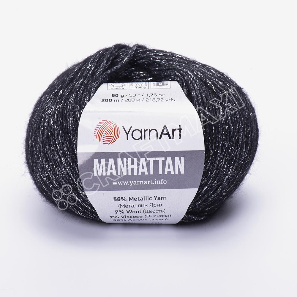 Yarnart Manhattan - Glittery Strickgarn Black-Silver Glittery - 915