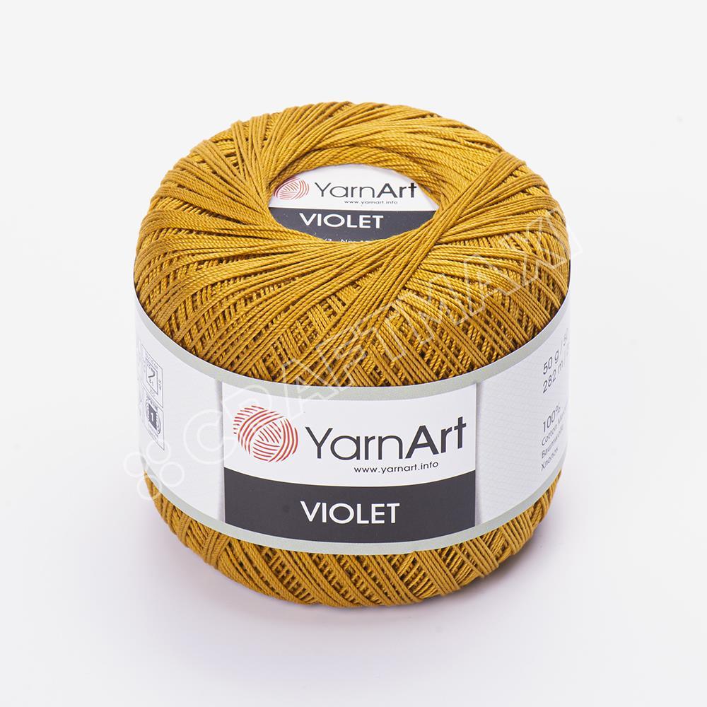 1 Skein Yarnart Violet,100% Mercerized Cotton Yarn Threads Crochet Lace Hand Knitting Yarn Embroidery Arts Crafts (Green 6334)
