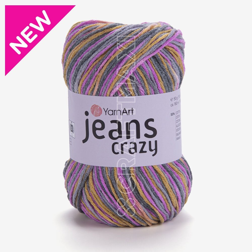 YARNART JEANS CRAZY - MULTICOLOR KNITTING YARN VARIEGATED - 8215