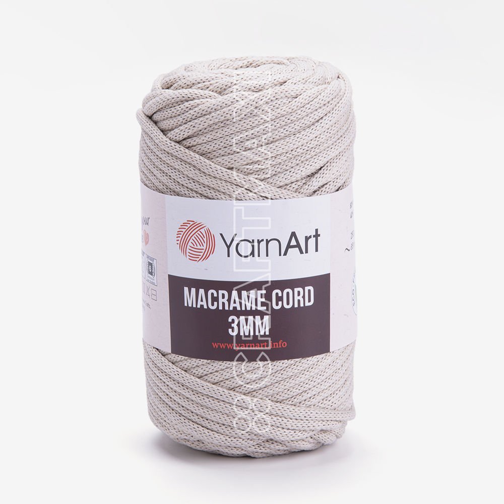 Yarnart Macrame Rope 3 mm - Macrame Cord Milky Brown - 768