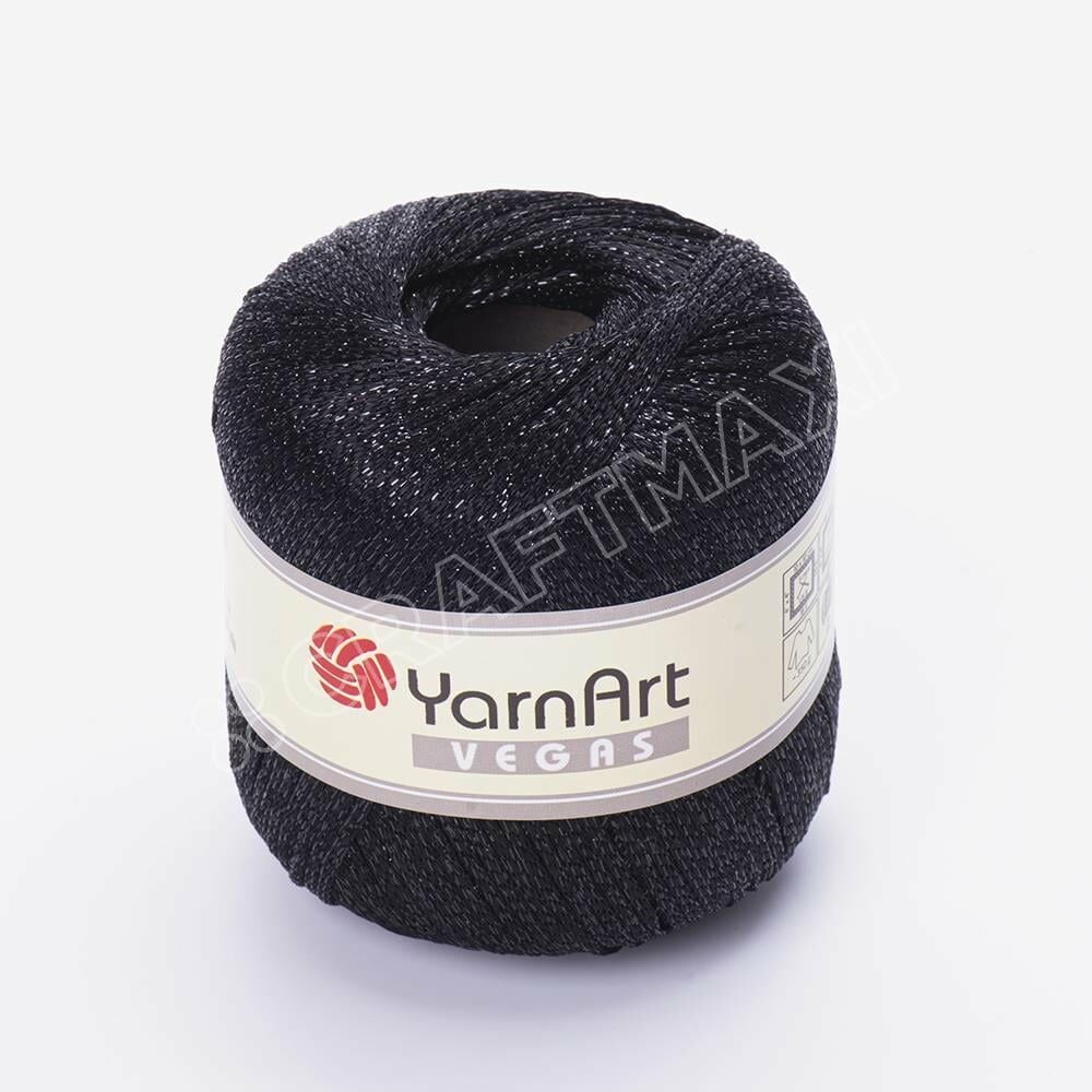 Yarnart Gold - Glittery Knitting Yarn Black-Gold Glittery - 9004