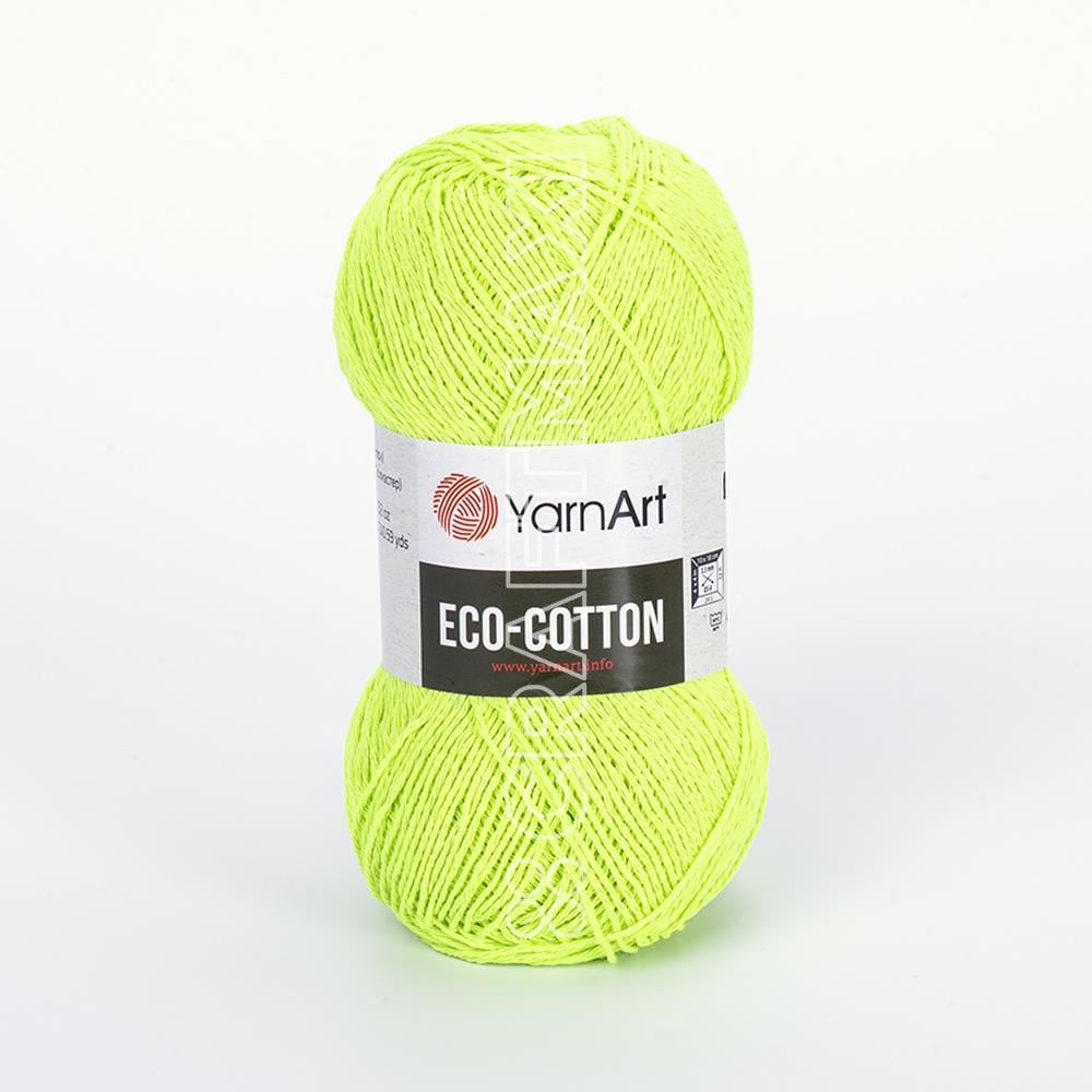 YARNART ECO COTTON - KNITTING YARN YELLOW - 764