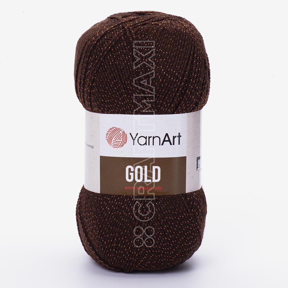 Yarnart Gold - Glittery Knitting Yarn Black-Gold Glittery - 9004
