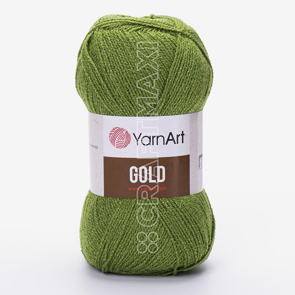 Yarnart Gold - Glittery Knitting Yarn Black-Gold Glittery - 9004