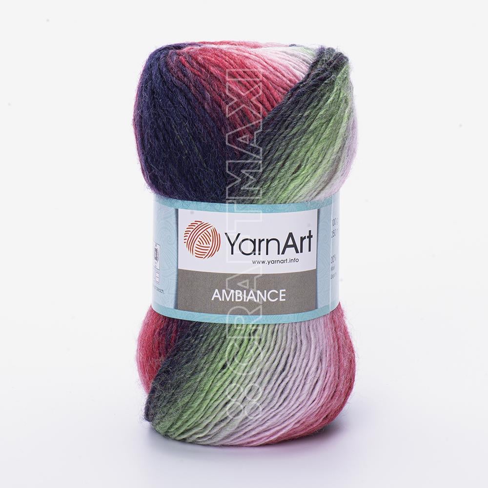 YARNART AMBIANCE Multicolor Knitting Yarn, Gradient Yarn, Wool Yarn,  Acrylic Yarn, Shawl Yarn, Soft Yarn, 20% Wool, 3.52 Oz, 273.40 Yds 